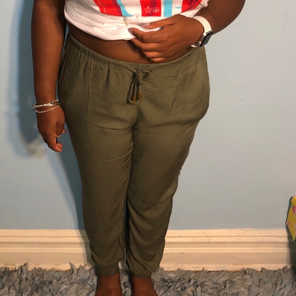 Olive Green Women's Pants - Picture 6 of 8